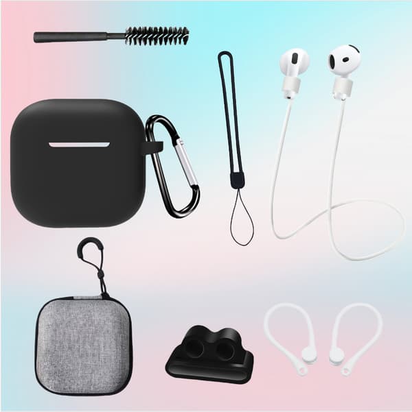 AirPods 4. generation otte-delt sæt i sort