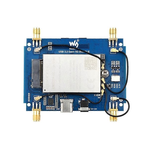 Waveshare USB 3.2 Gen1 5G DONGLE Expansionskort med 4 Antenner Aluminiumlegeringsskal Stöder M.2 K