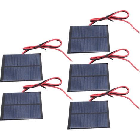 Poly-krystallinske solpaneler 5.5V 0.6W med 30 cm kabler til batterioplader