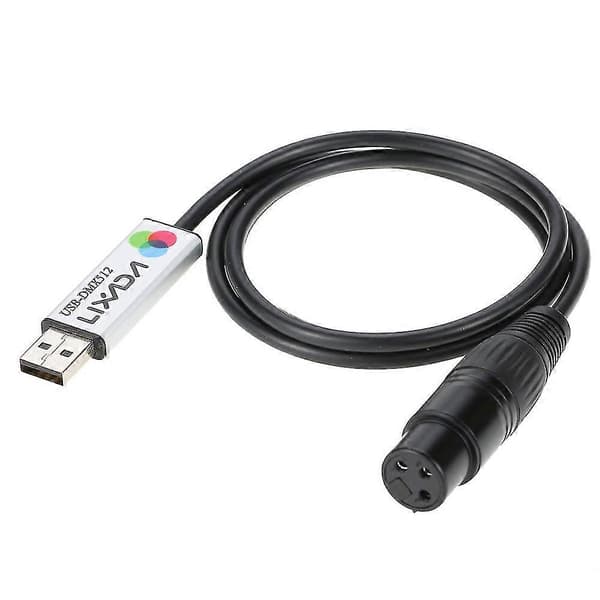 Lixada USB til DMX Grensesnitt Adapter LED DMX512 Datamaskin PC Scenebelysning Kontroller Dimmer