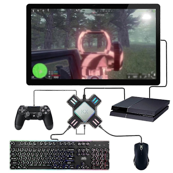 Tastatur Mus Adapter Bærbar Mus Tastatur Konverter Adapter Erstatning For Switch/x-box/ps5/p-s-4/ps3 Kx Gamepad Kontroller Adapter