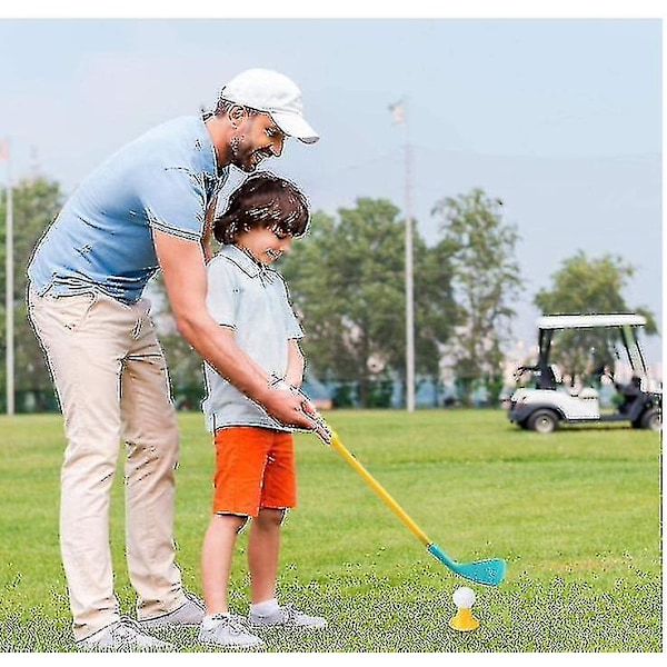 Lasten golf-setti, golflelu, jossa 1 golfkärry, 3 golfmailaa, 2 harjoitusreikää