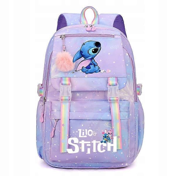 Stitch Stitch Stor Kapacitet Studerende Skoletaske Med Print