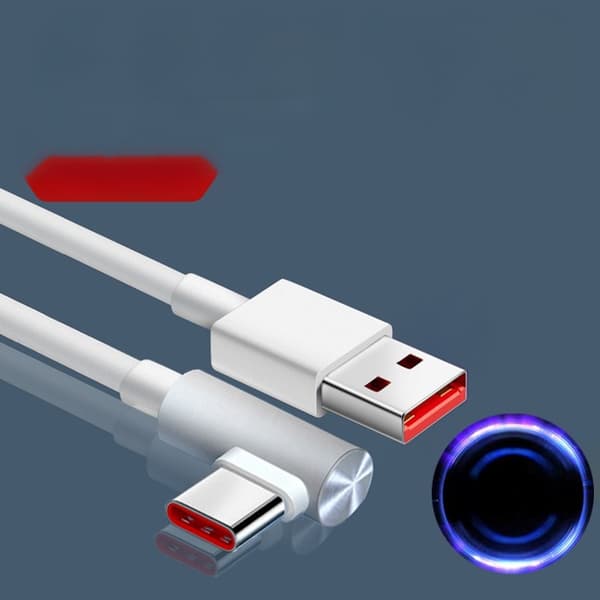 120W Rätvinklig USB C-kabel - 6A Snabbladdning för Gaming & Dataöverföring 1 m