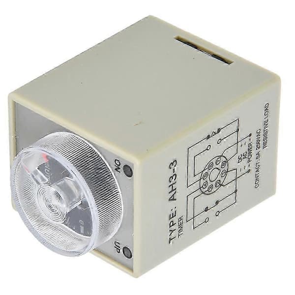 AH3-3 Timerrelä Elektronisk Typ Justerbar Släppfördröjning Relä 8 Stift 10Min (24V)