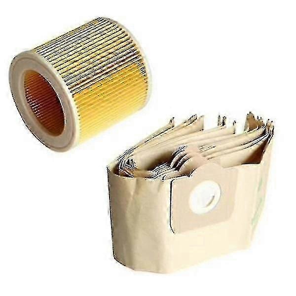 5x støvsugerpose 1x filter til Karcher Wd3 støvsuger [DB] - JZ