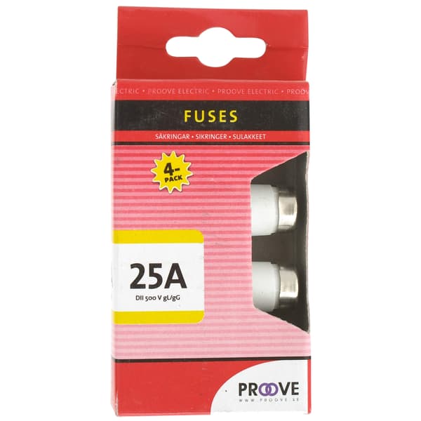 Säkring 25A (DII) 4-pack