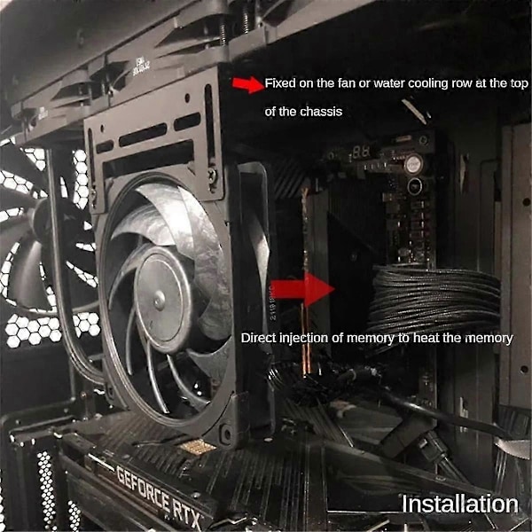 120mm RAM Modul Kølepumpe Radiator Støtte Dræningsreservoir Monteringsbeslag Holder Køleplade Blæser jn
