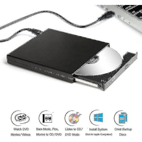 Ekstern DVD-drev med CD-brænder (kombination), USB-interface