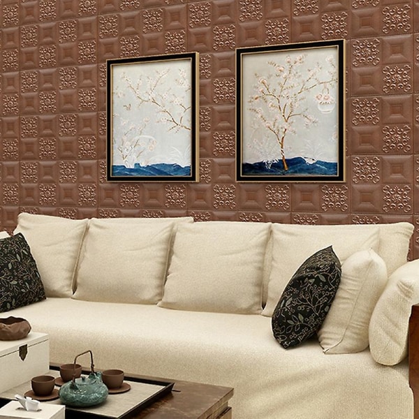 3d selvklebende skum vanntett XPE skum anti-kollisjon murstein vegg klistremerke tv vegg hjem dekorasjon-jbk Grey