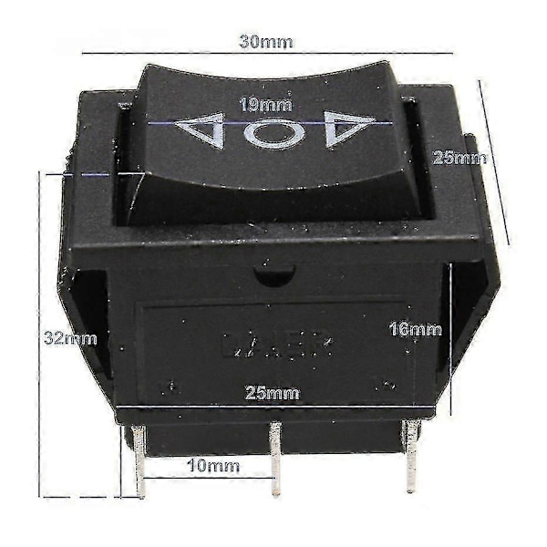 AC 250V/10A 125V/15A 6-stifts DPDT Momentär Vippströmbrytare för Fönsterhiss 12 V