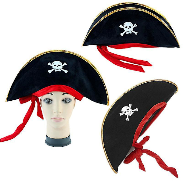 Caribbean Red Rope Pirate Hat Cosplay Unisex Adult Halloween Headdress Costume Cap Accessories Gift