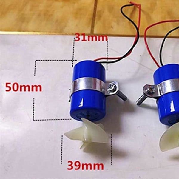 1 Par RC Jetbåt Undervattensmotor Thruster 7.4V 16800RPM CW CCW 3-Bladig Propeller För DIY Micro-R
