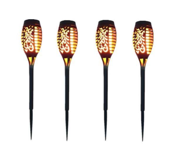 12 stk LED Solcellelamper 54cm Blinkende Lys Utomhus Hagedekorasjon - 4 Pakk
