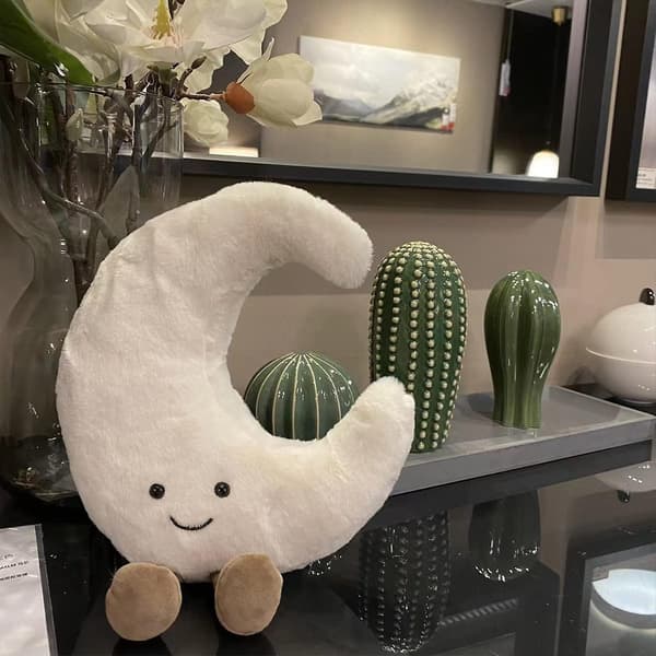 Amuseable Sol og Måne Plussj Leke Stoffdyr Plushie Dukke Leke Romdekorasjon Gave Til Barn (måne + sol)