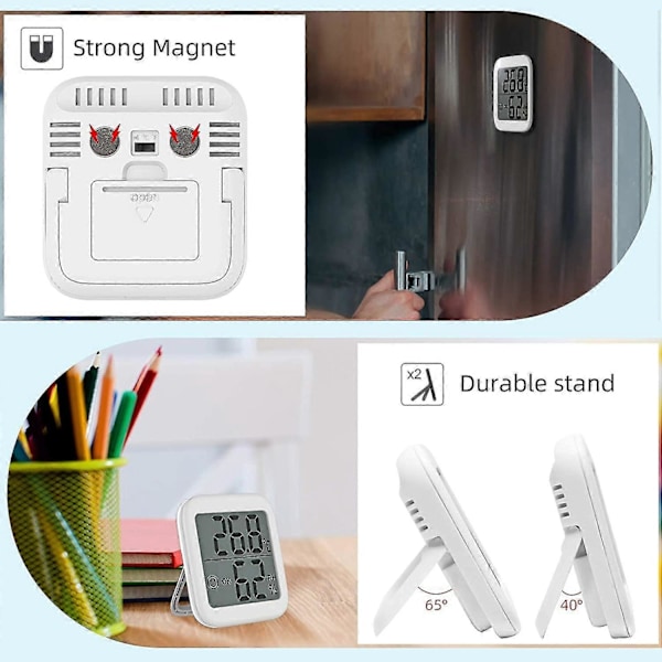 Rumstemperaturmätare Luftfuktighetsmätare Digital Termometer Luftfuktighetsmätare, 2,1\" Display Luftfuktighetsmätare Luftfuktighetsmätare För Barnkammare, Vardagsrum, Etc. (vit) (1st