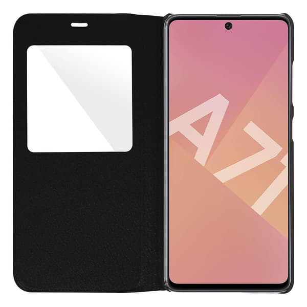 Clear View Cover til Galaxy A71 Ultratynd - Sort