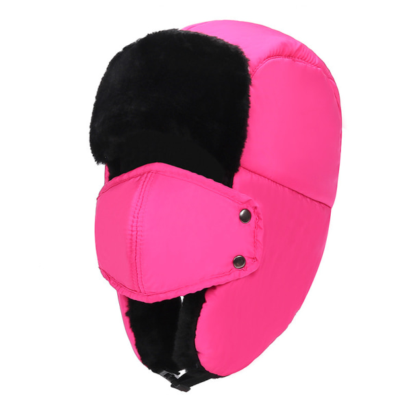 Utendørs øre- og nesebeskyttelse bomullslue for å beskytte mot kulde, fortykket og fløyels bomullslue, rosa jbk