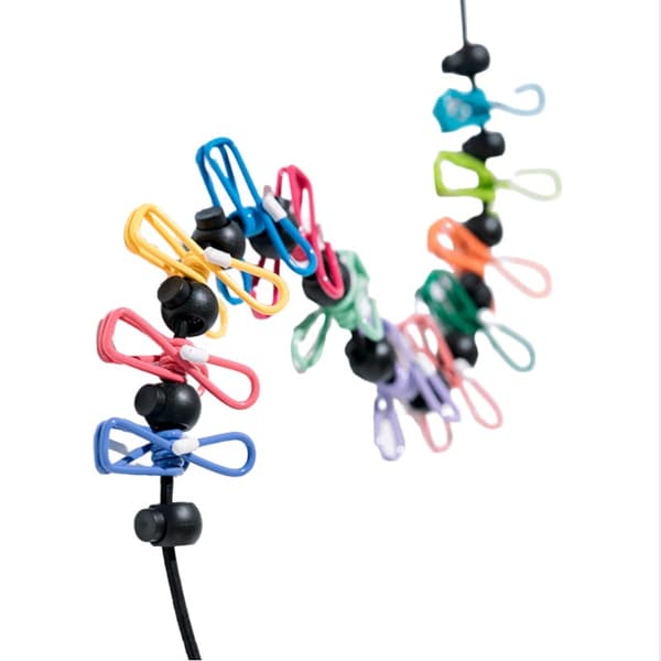 Portable Travel Clothesline with 12 Clips & 13 Fixed Buckles - Elastic & Adjustable, Compatible with All Brands