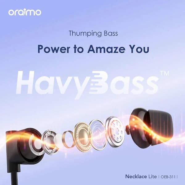 Oraimo Necklace Lite Trådløse hodetelefoner med samtalevibrasjon