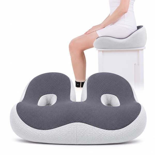Ergonomisk sædepude i memoryskum, mørkegrå