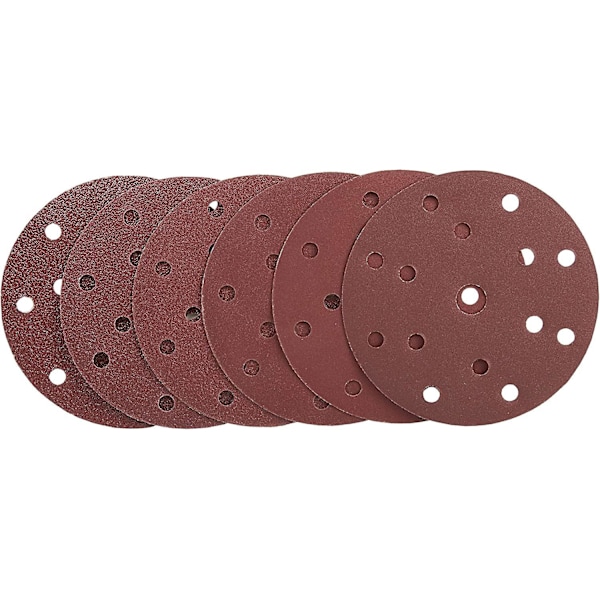 Sanding discs 150mm Ø 60 units from Wabrasif - Sanding disc grains 10x 40/60/80/120/180/180/240 - Velcro sandpaper for orbital sander