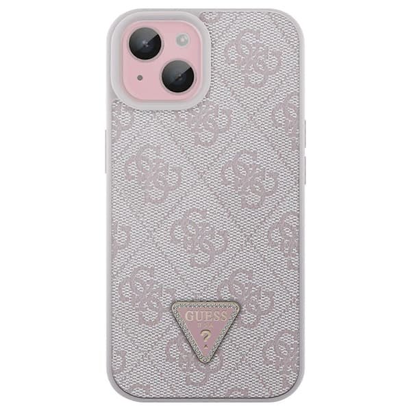 Etui til iPhone 15 Plus Elegant Trykt 4G Kamera Hevet, Lys Rosa