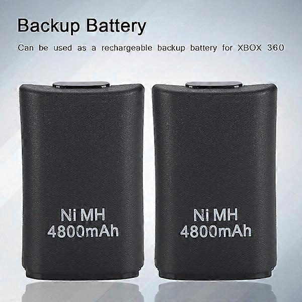 Sæt til Xbox 360 controller, 2*4800mAh batteri USB opladerkabel + opladningsbase