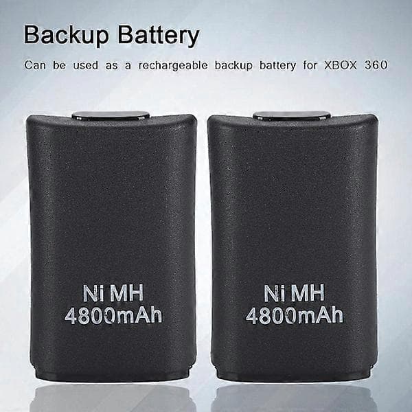 Sett for Xbox 360-kontroller, 2*4800mAh batteri USB-ladekabel+ladestasjon