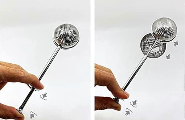 Tesil Infuser Trykk Rustfritt Stål Uttrekkbar Te-kule Løs Blad Te Sil Te Tilbehør (sølv) (2 stk)