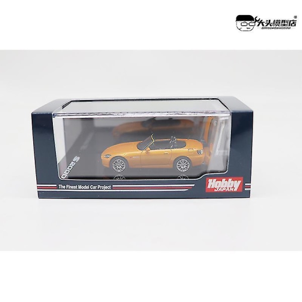 1/64 Hobby Japan Diecast modellbil Cabriolet med kapell Honda S2000 Ap1 Typ 200 legering Fluorescent Yellow