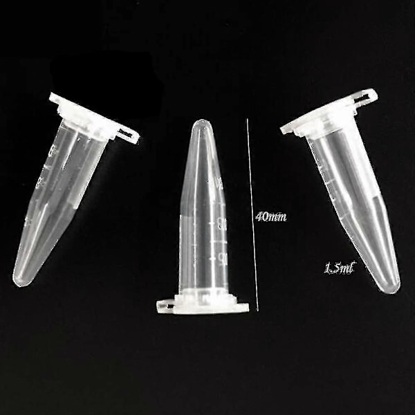 Utsökt Utsökt 1000 st Mini Centrifugrör 1,5 ml Graderade Genomskinliga Plast Centrifugflaskor Med Platt Snäpplock