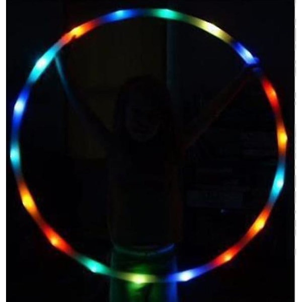 LED Fargerik Hula Hoop, Lysende Hoop med Fargeskiftende Lys for Barn og Voksne