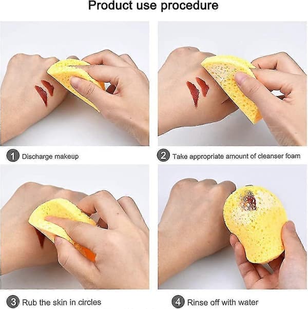 10 stk Heilwiy Ansigtsrensende Cellulose Svamp, Ansigtsvask Rensende Svamp