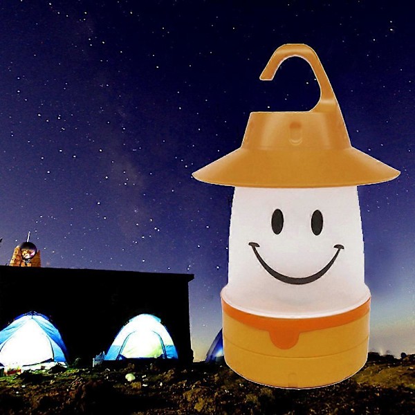 Smile LED-lykta Söt Camping Glamping Multianvändning För Barn Och Vuxna Roligt Ljus