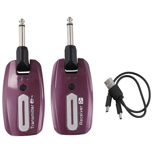 Gitar Trådløst System USB Oppladbart Trådløs Gitar Sender Mottaker Elektrisk Gitar Bass W