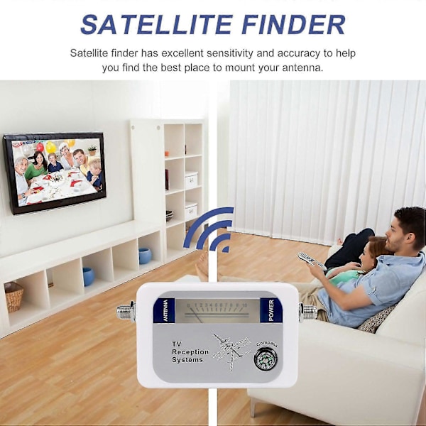 Dvb-t Finder Digital Antenne Terrestrisk Tv Antenne Signalstyrke Måler Hvit