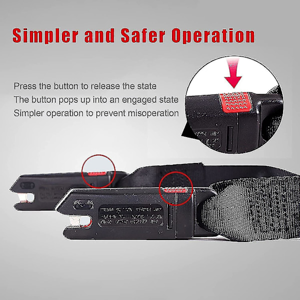 Universal Isofix-stropper, Ltuikhq, En-knapps, Myk Polyester, Svart, 5.25Ft, 15000N Trekkraft