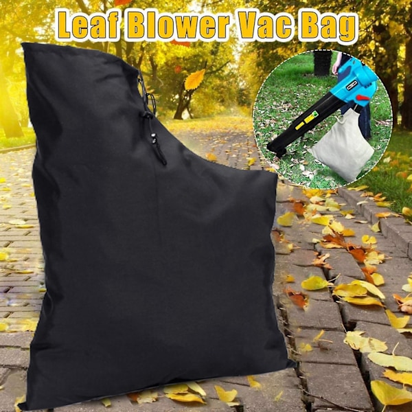 Blower-bladpose med glidelås og snor - Erstatningspose til bladblåser - 16 x 24 tommer - Bladblåser-støvsuger