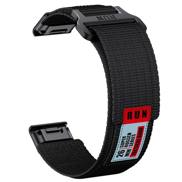Garmin Fenix 8 Nylon Vævet Rem Sort 22 mm