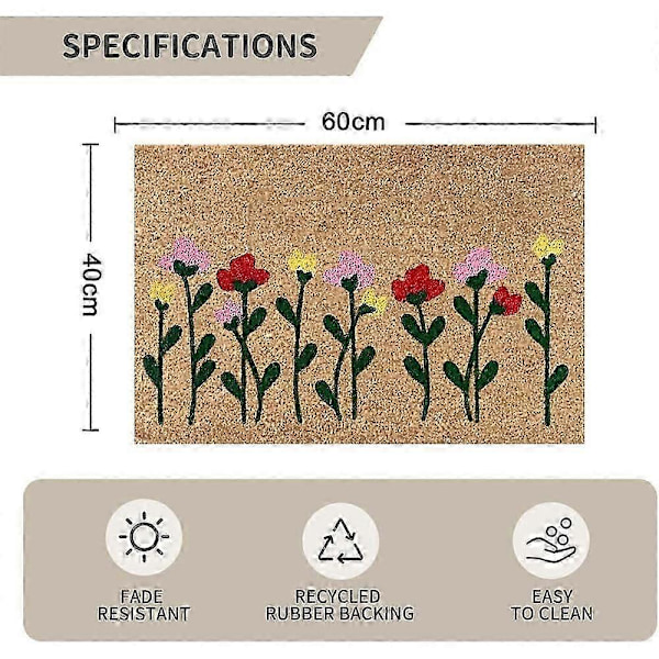 Dørmåtter, blomster, dørmåtter, entrémåtter, dørmåtter, gulvmåtter, absorberende badeværelsesmåtter