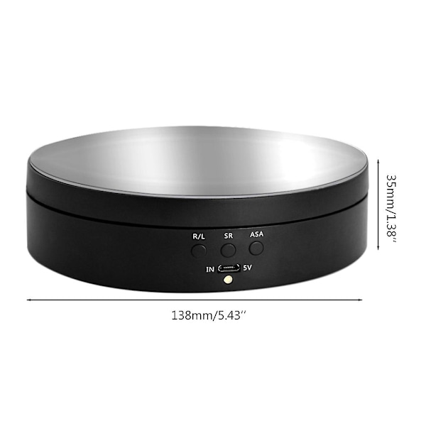 Elektrisk roterende displaystativ spejl drejeskive smykker holder batteri 3 hastigheder