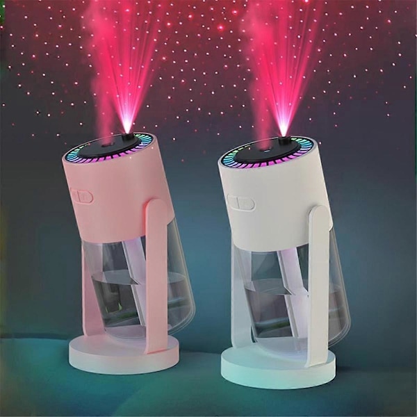 Stjerneklare Himler Luftfugter USB Drevet Desktop Projektion Rystende Hoveder Luftfugter til Soveværelse Bil Kontor 280ML Pink