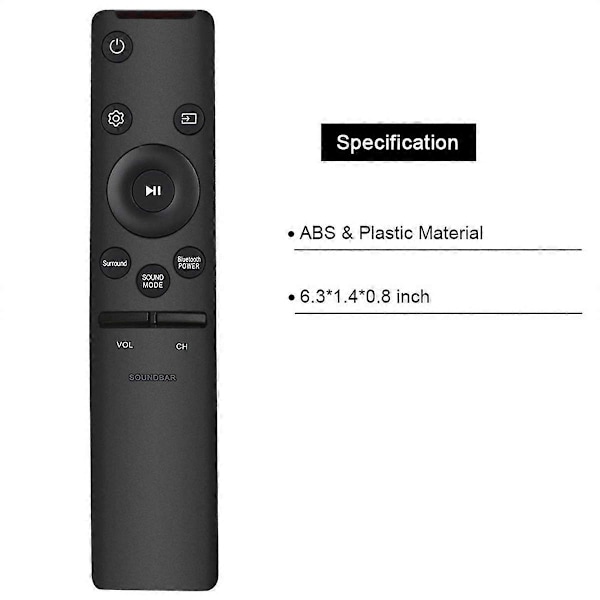 Udskiftning af AH59-02758A Fjernbetjening til Samsung Soundbar HW-M360/ZA HW-M370 HW-M370/ZA HW-M430 HW-M430/ZA HW-M450 HW-M4500