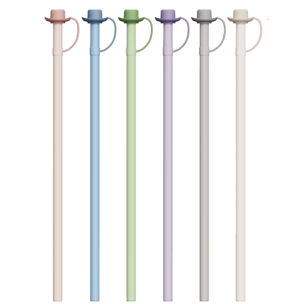 Silicone Straws with Lids & 1 Cleaning Brush, 6-pack