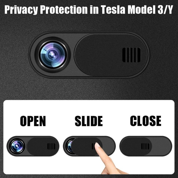 5 kpl Model 3 Model Y -kameran cover suojaa yksityisyyttä Yksityisyyssuoja Verkkokameran liukusäädin Teslalle