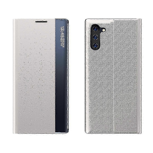 Til Galaxy Note 10 Plus Side Display Magnetisk Horisontal Flip Almindelig Struktur Klud + PC-etui Med & Til Galaxy Note 10 Plus