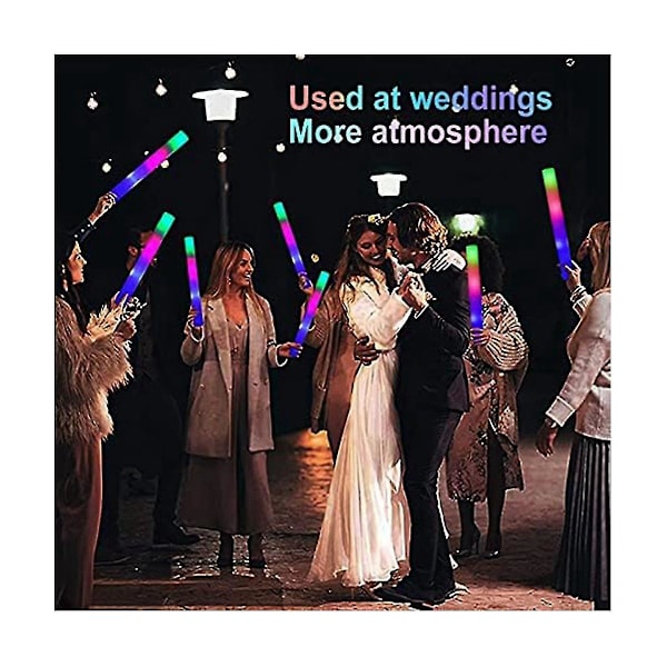 18 Pak LED Glow Sticks Bulk Farverige Glow Skum Sticks Til Jul Fødselsdag Bryllup Festartikler