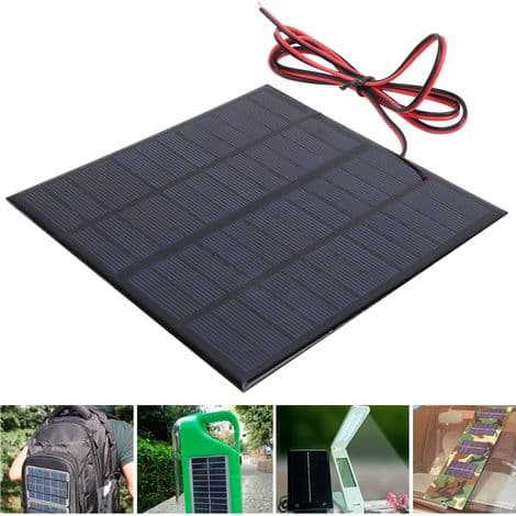 3W 12V Polykrystallinsk Solpanel - Bærbart Fotovoltaisk Modul med Integreret Kabel