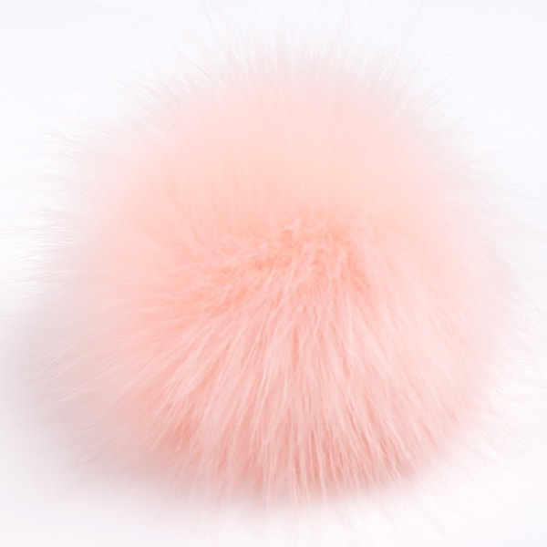 Naturlig kunstig pels puffy baller DIY lue sko skjerf pom pom dekorasjon to koreansk rosa 8cm 17